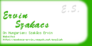 ervin szakacs business card