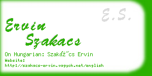 ervin szakacs business card
